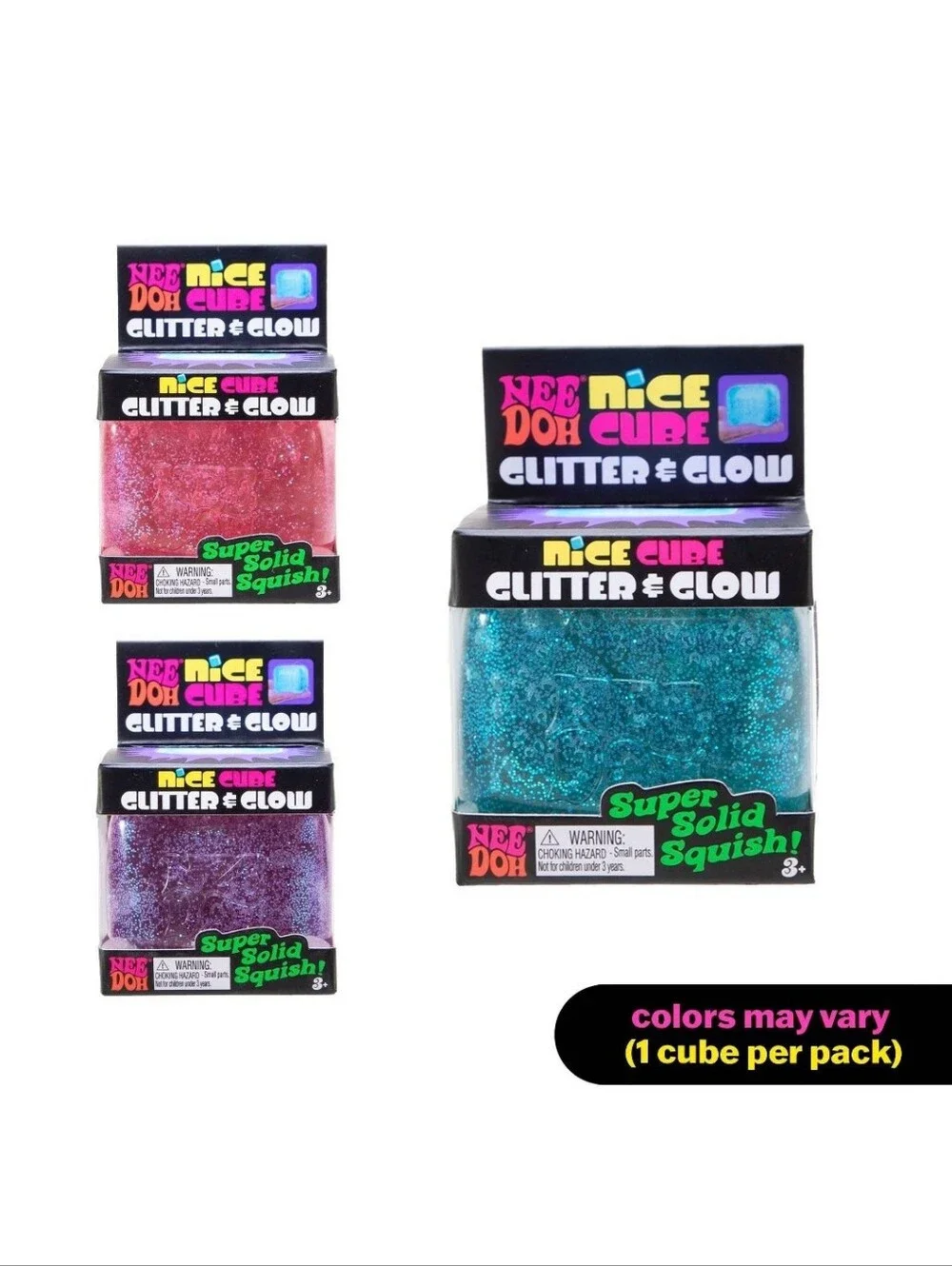 Nice Cube Glitter & Glow Squishy PURPLE